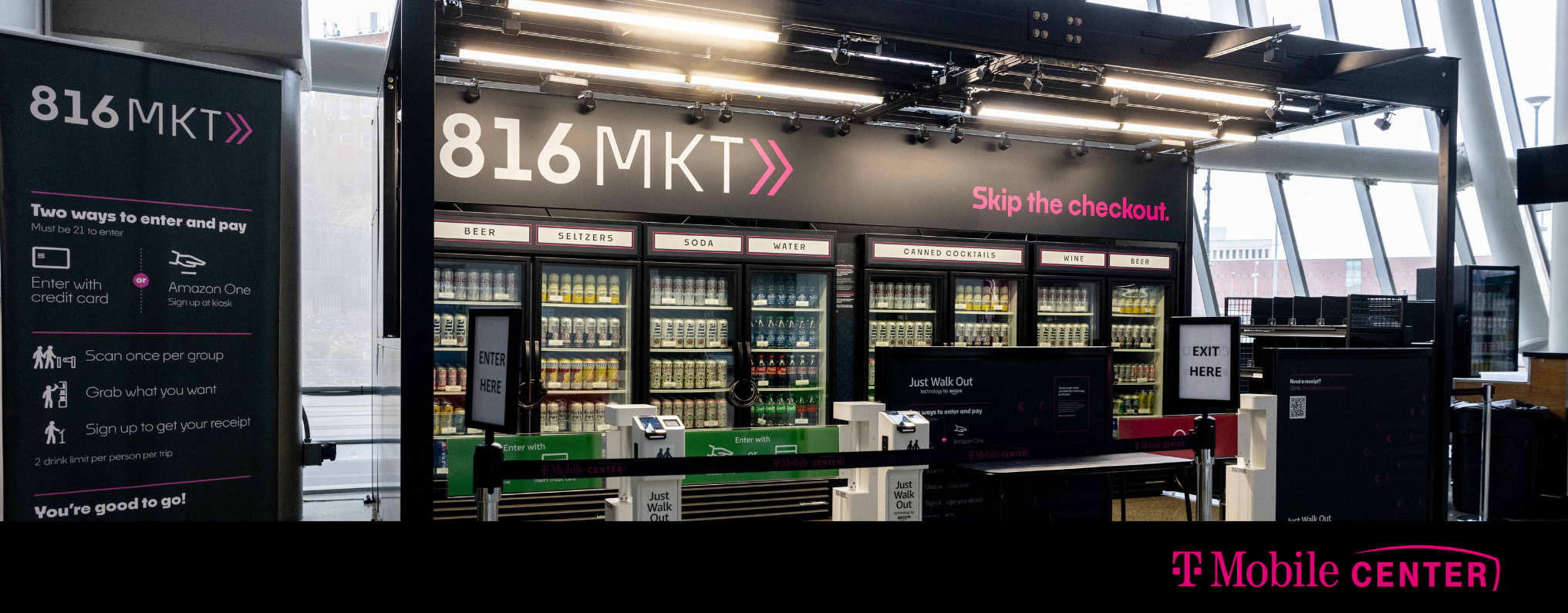 T-Mobile Center Introduces 816 Market, First Store in a Missouri sports and live entertainment venue powered by Amazons Just Walk Out technology and Amazon One T-Mobile Center