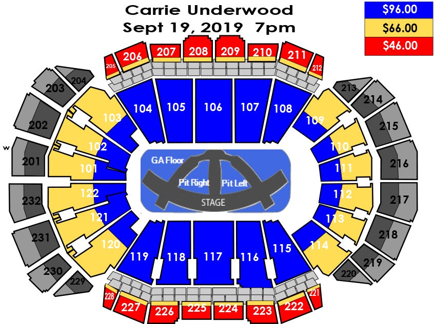 Square Garden Seating Chart Carrie Underwood