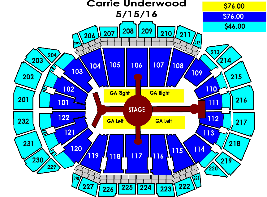 Square Garden Seating Chart Carrie Underwood